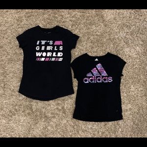 GIRLS ADIDAS & UNDER ARMOUR T-SHIRT BUNDLE